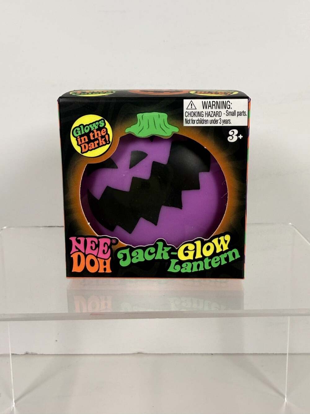 NeeDoh Jack Glow Lantern Purple Pumpkin Halloween Squishy Toy Schylling New